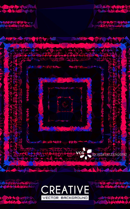 合成波风格的紫色和粉红色的暗方形抽象艺术背景图片素材