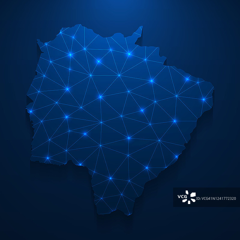 南马托格罗索州地图网-深蓝色背景上的明亮网格图片素材