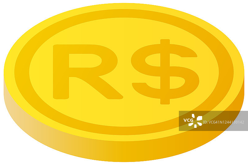 巴西真正的货币符号硬币图片素材