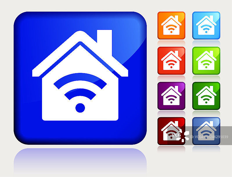 Wi-fi连接房屋图标图片素材