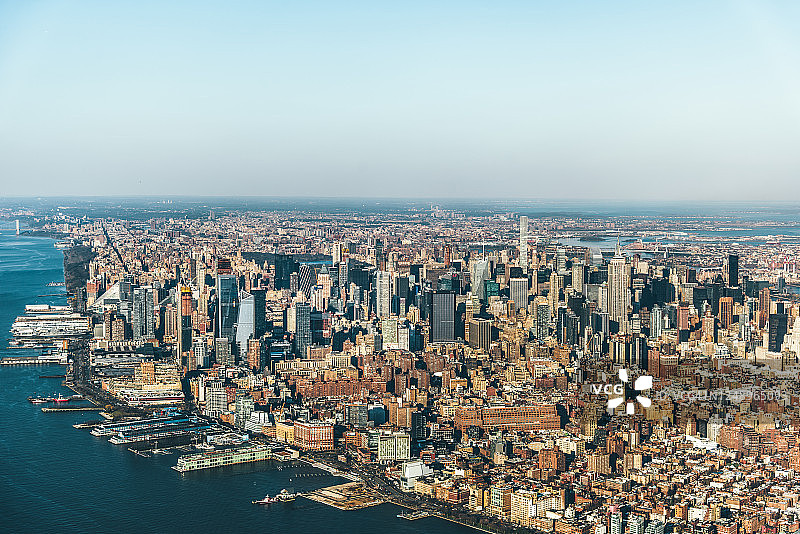 曼哈顿地平线/纽约市鸟瞰图图片素材
