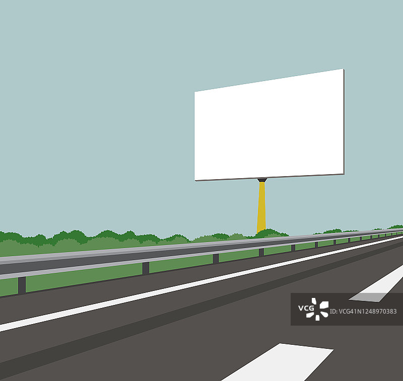 空白广告牌和高速公路矢量插图图片素材
