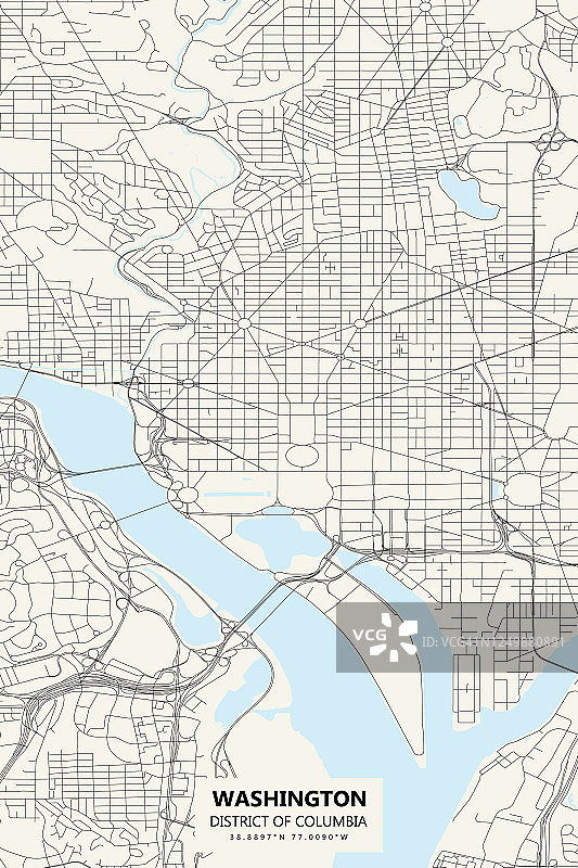 华盛顿DC矢量地图图片素材