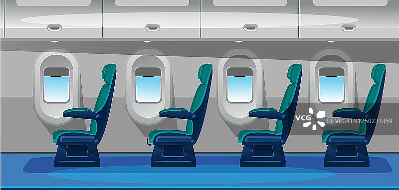 空飞机沙龙与舒适的座位插图图片素材