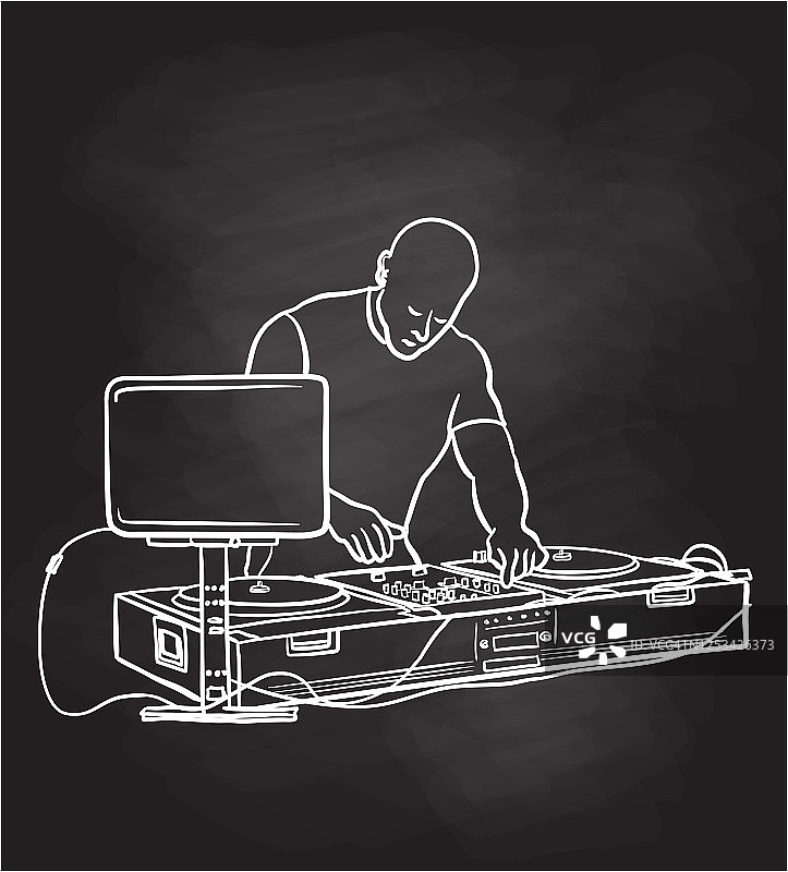 House Music DJ黑板图片素材