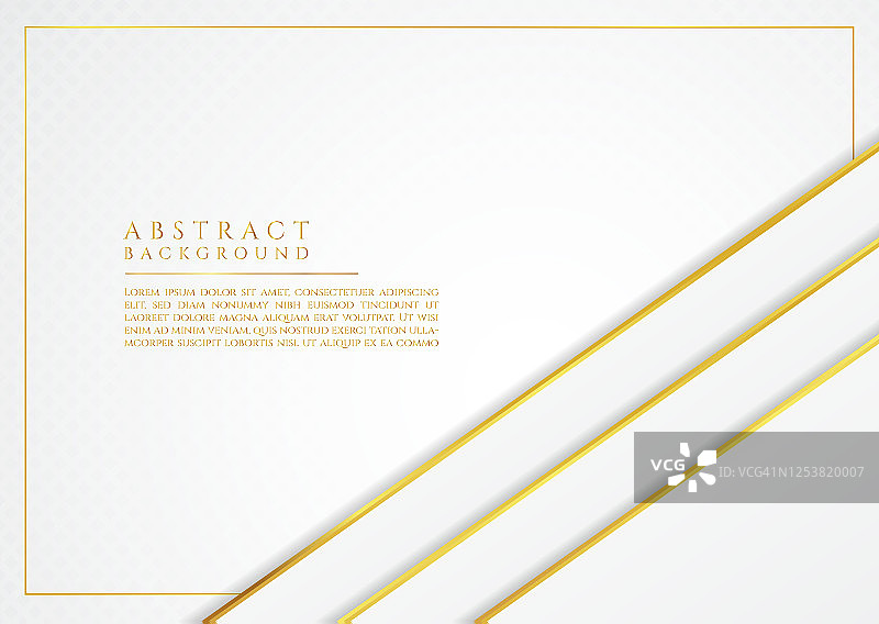 白色重叠层设计图案背景金色金属框架与空间图片素材