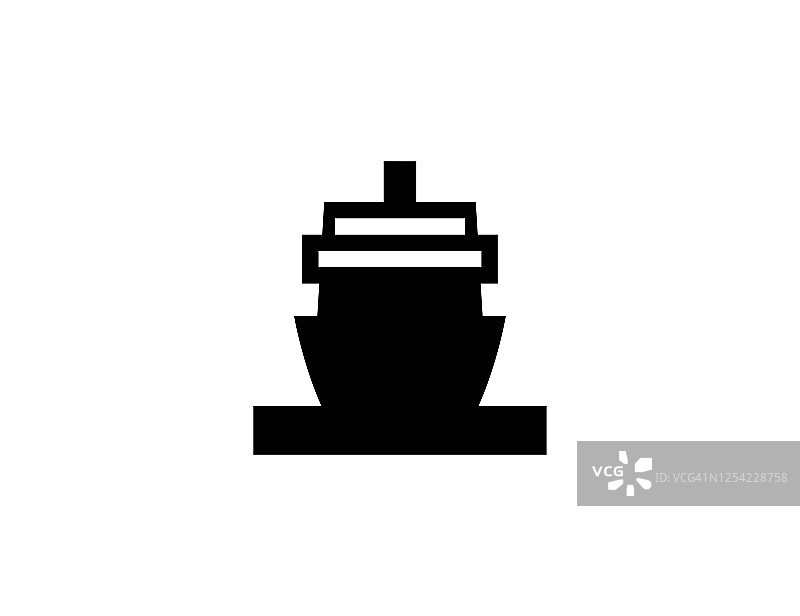 客船矢量图标。孤立巡航，客船平色符号-矢量图片素材
