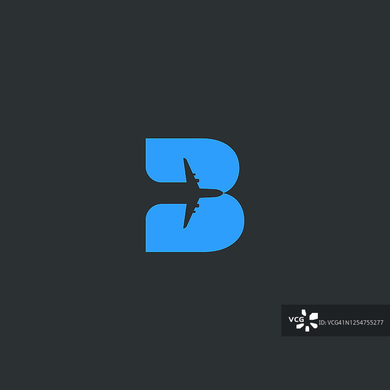 Flat Modern B Initial Travel logo设计概念向量图片素材