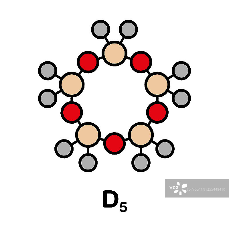 十甲基环五硅氧烷D5分子，插图图片素材