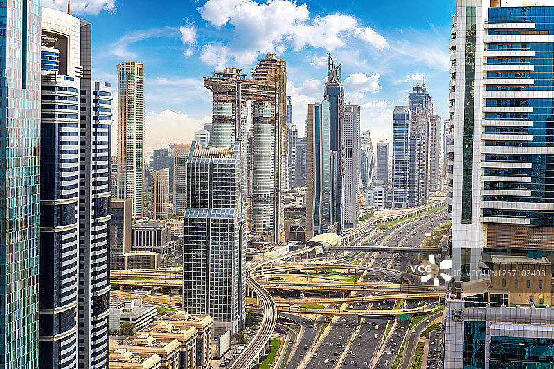 迪拜市中心鸟瞰图图片素材