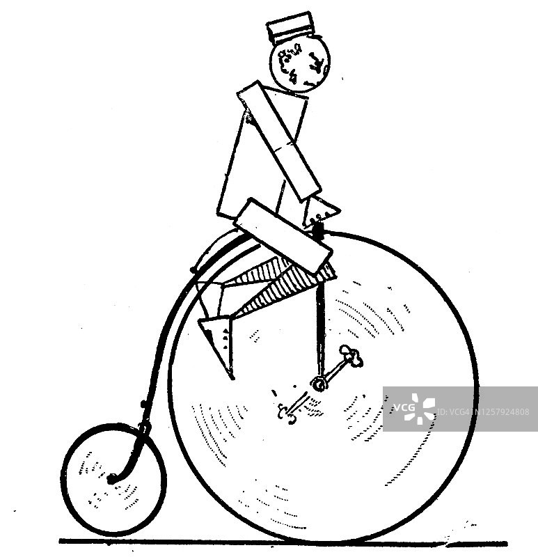 骑自行车的人骑在马鞍上，身材很瘦图片素材
