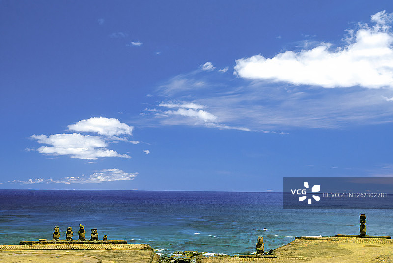 莫伊斯阿胡瓦海复活节岛（智利）图片素材