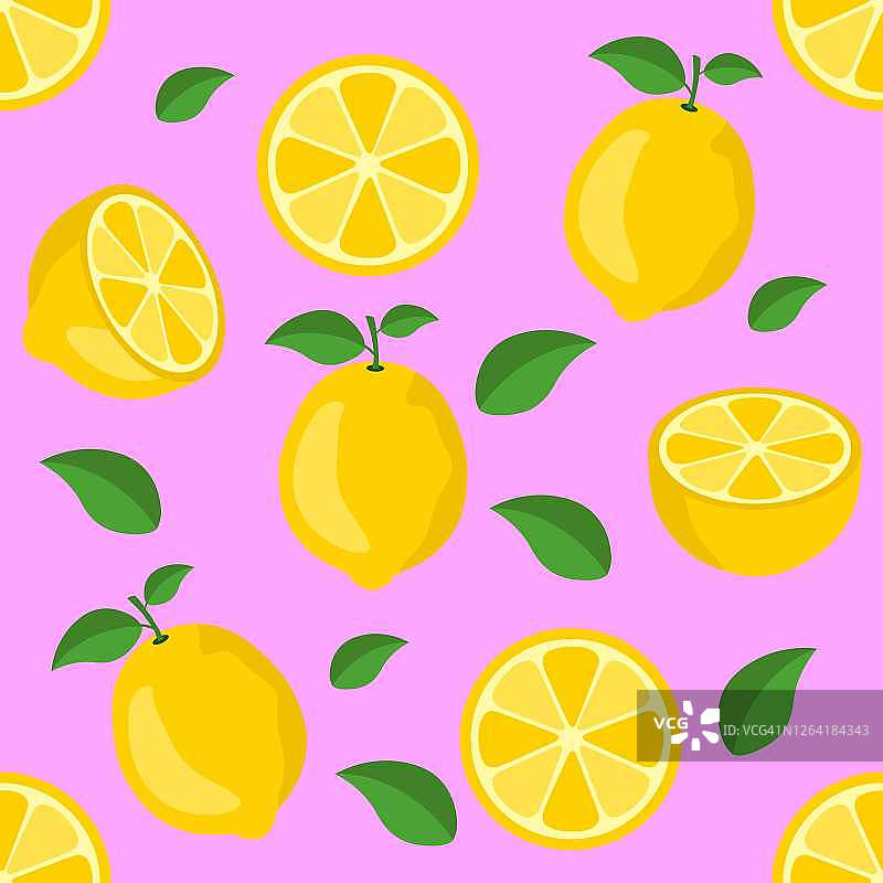 柠檬柑橘重复图案织物礼品包装墙纹理背景向量图片素材