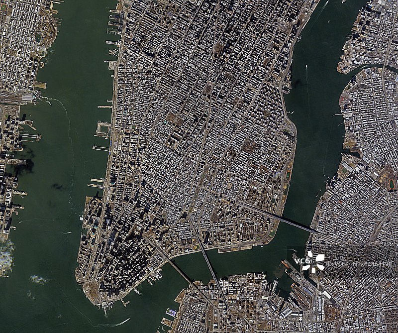 卫星图像，纽约市，美国图片素材