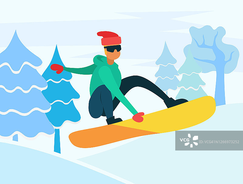 滑雪板极限冬季运动，人类的爱好图片素材