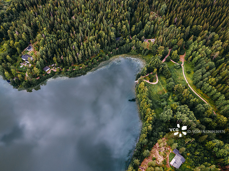 鸟瞰努克西奥国家公园中的芬兰景观。图片素材