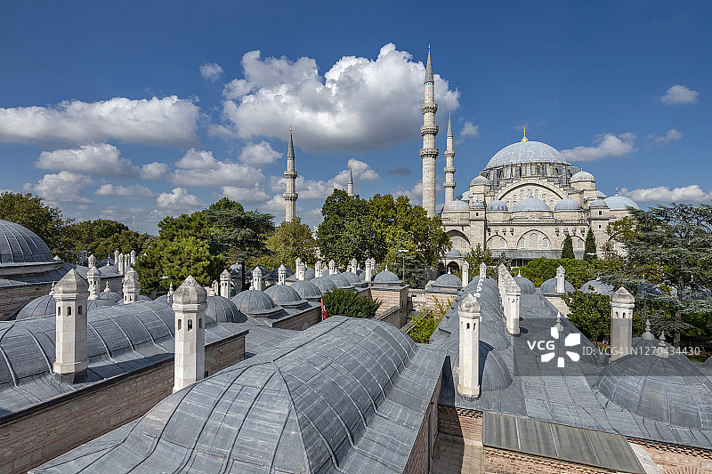 土耳其伊斯坦布尔的苏莱曼清真寺图片素材