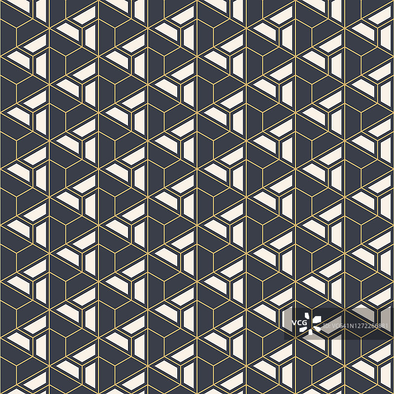 抽象的无缝模式。三角形的几何瓷砖，填充形状。图片素材