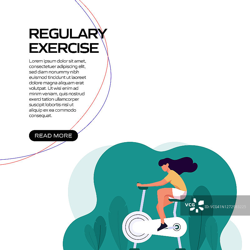 健康生活方式-定期锻炼概念矢量插图网站横幅，广告和营销材料，在线广告，商业演示等。图片素材