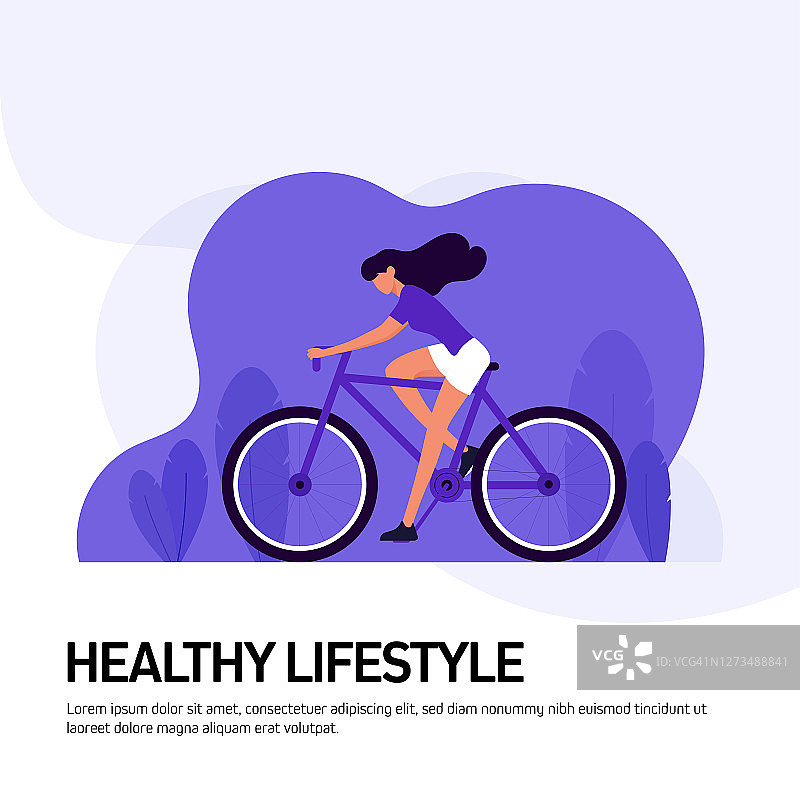 健康生活方式概念矢量插图网站横幅，广告和营销材料，在线广告，业务演示等。图片素材