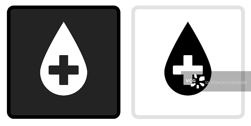 献血图标在黑色按钮与白色滚动图片素材