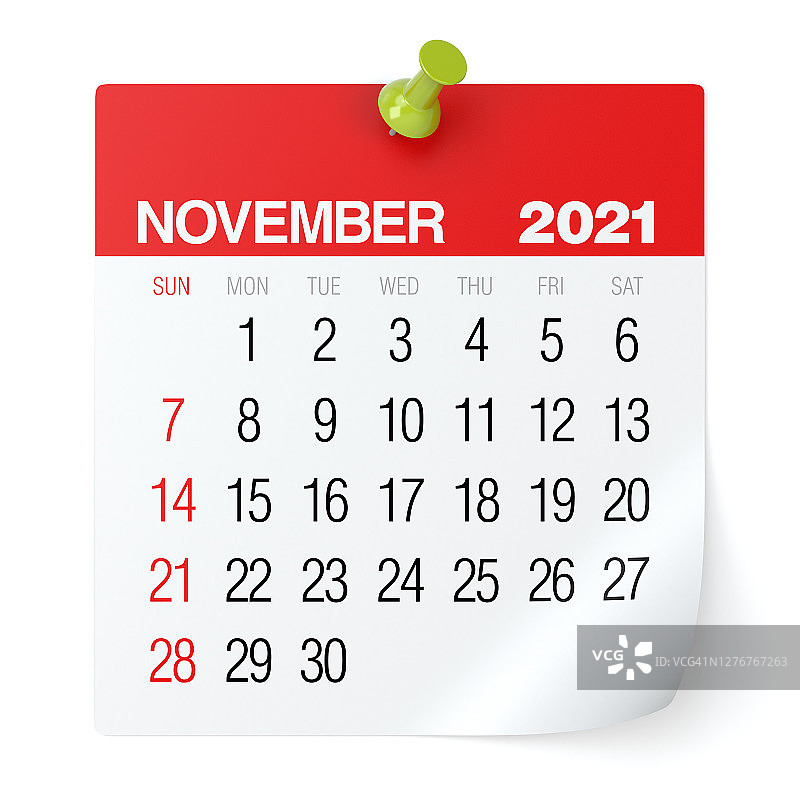 2021年11月-日历图片素材
