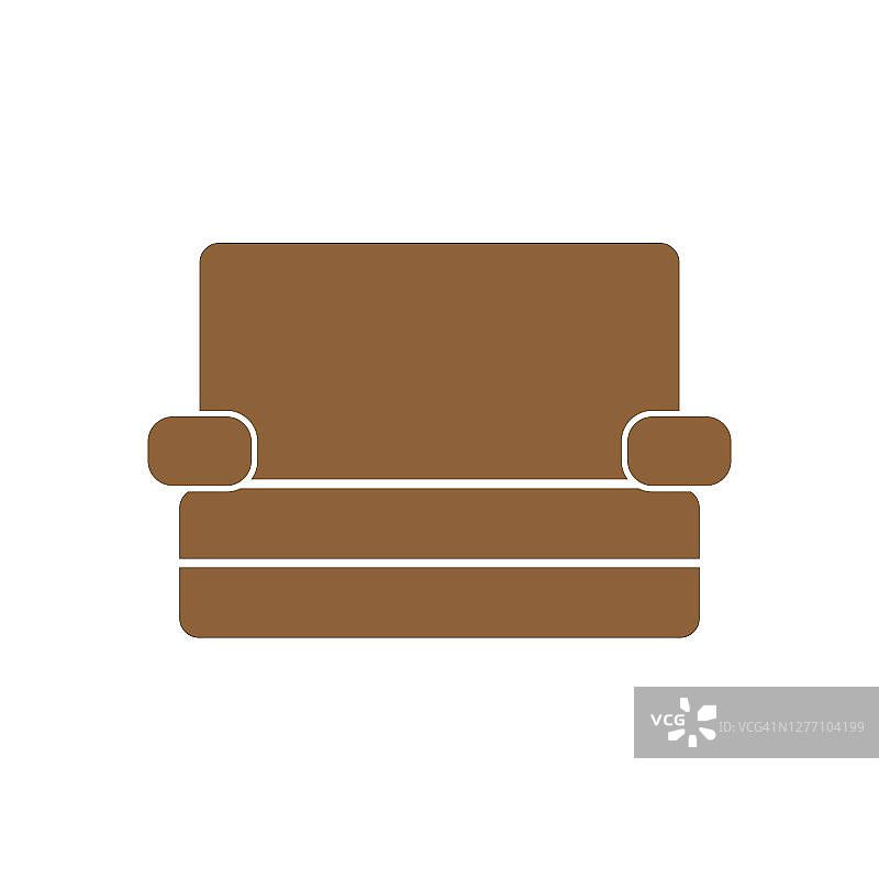 棕色平面扶手椅矢量隔离图片素材