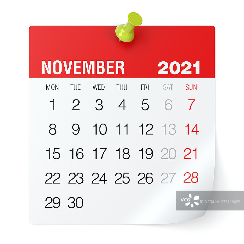 2021年11月-日历图片素材