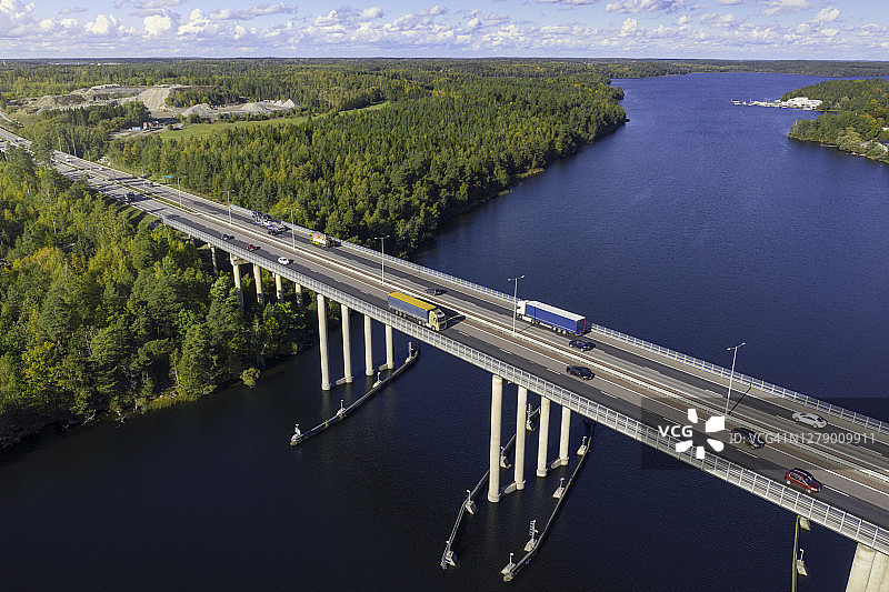 瑞典高速公路鸟瞰图图片素材