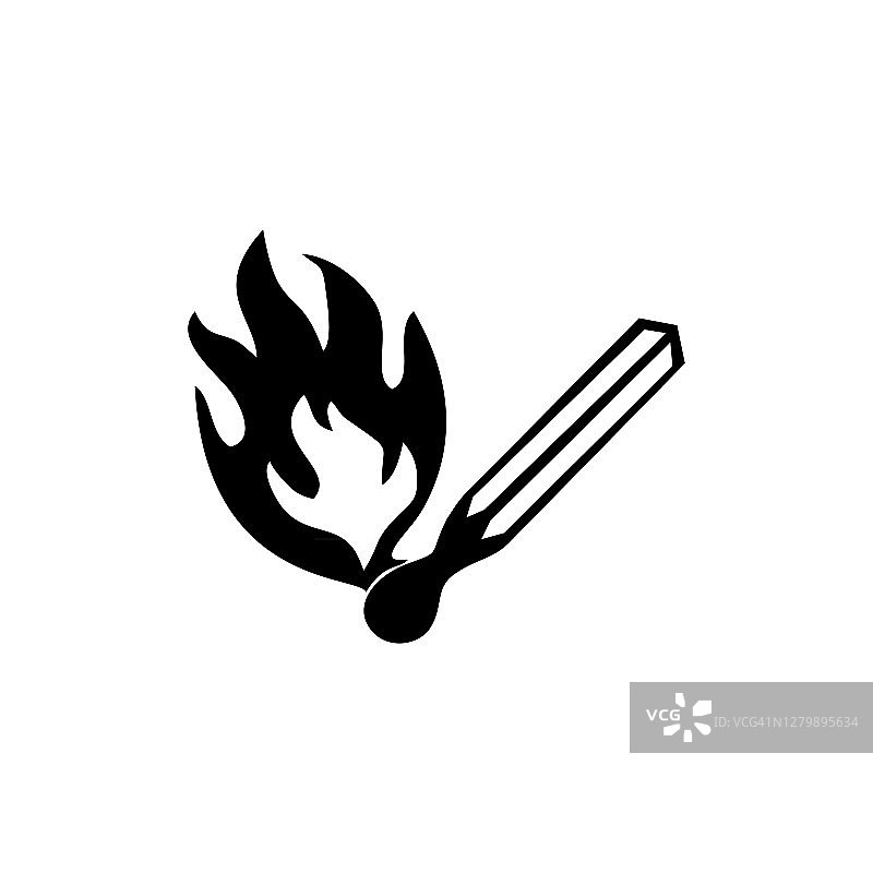 燃烧火柴图标标志图片素材
