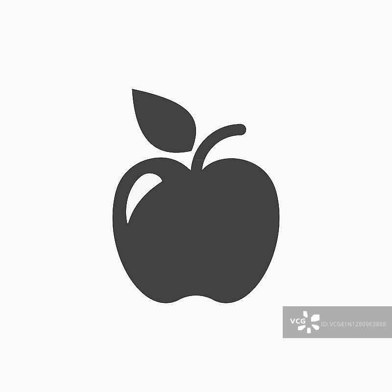 苹果水果的轮廓图标向量图片素材