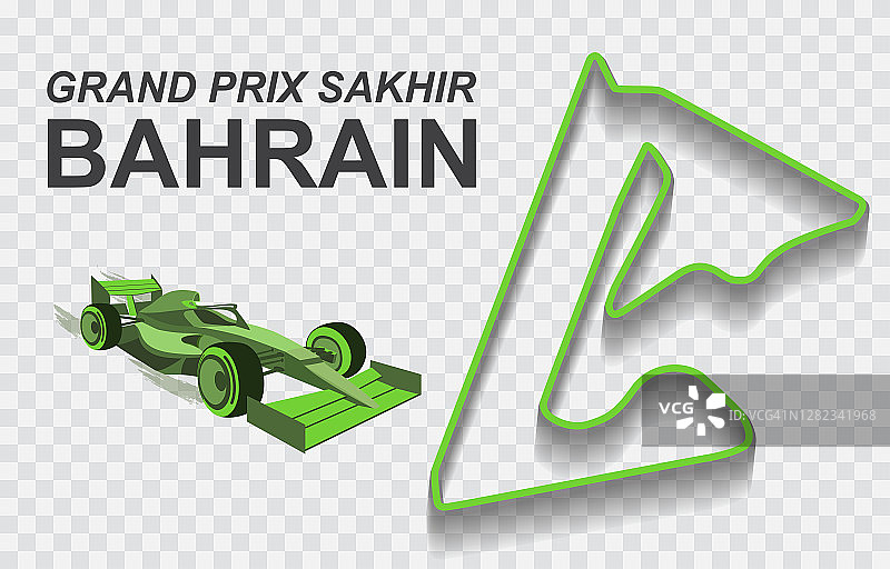 巴林大奖赛赛道一级方程式或F1。详细的赛马场或国家赛道图片素材
