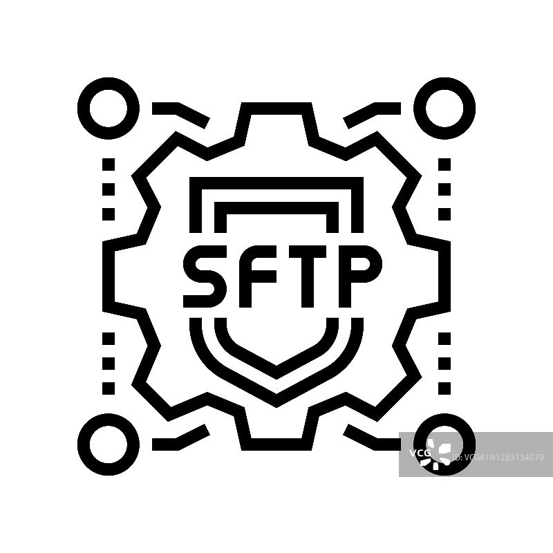 SFTP标签行图标矢量插图图片素材
