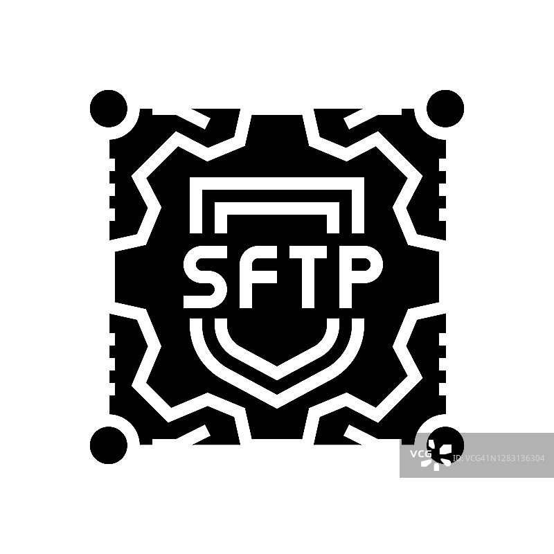 SFTP标签字形图标矢量插图图片素材