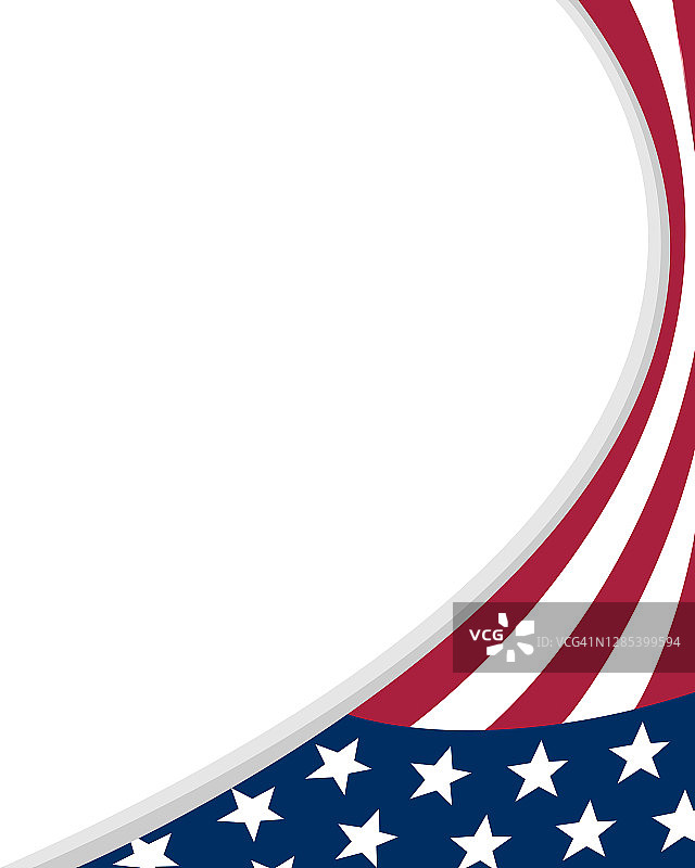 美国国旗标志飘扬在角落的边旗图片素材