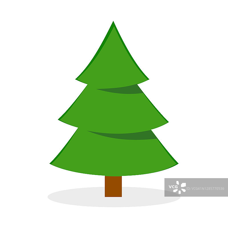 松树或圣诞树。孤立在白色背景上。矢量图图片素材