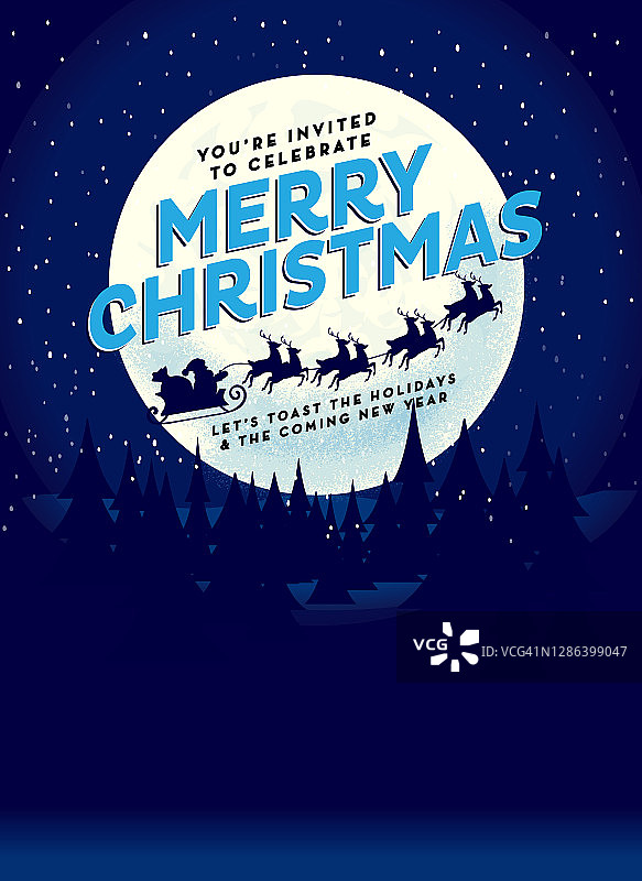 圣诞快乐虚拟活动派对邀请海报广告设计与底部复制空间图片素材