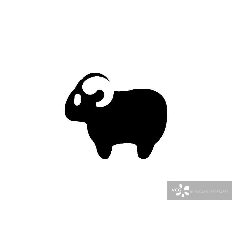 母羊矢量图标。孤立的绵羊表情符号，扁平的表情符号-向量图片素材