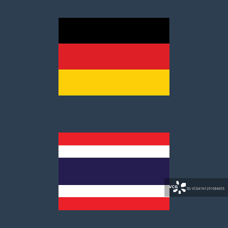 德国和泰国国旗矢量插图标志符号图片素材