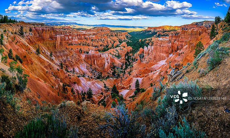 布莱斯峡谷国家公园日出点的全景照片。美国犹他州。图片素材