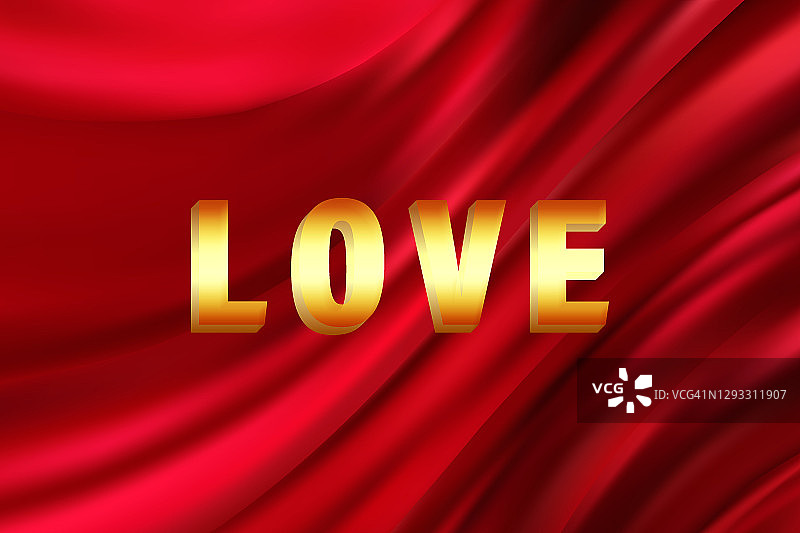 漂亮的红色丝绸。布料纺织背景矢量插图爱情背景图片素材