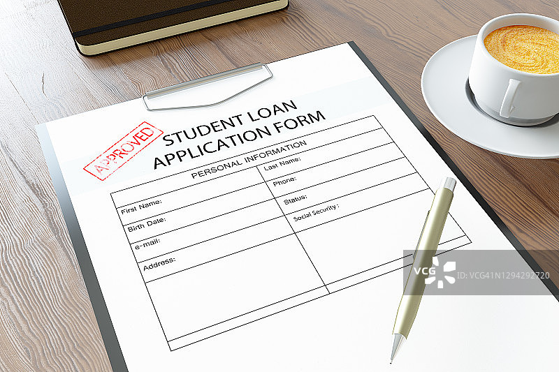 学生贷款申请表图片素材