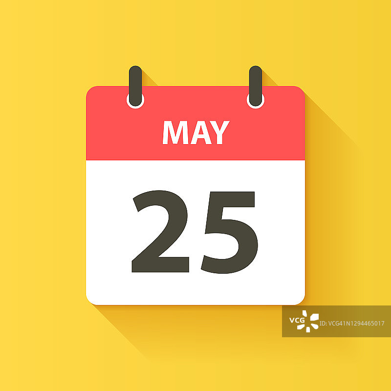 5月25日-日日历图标在平面设计风格图片素材