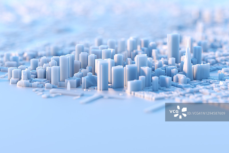 虚拟城市天际线图片素材