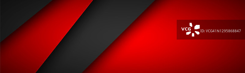 黑色和红色覆盖层头部。现代材料设计旗帜。矢量插图企业模板图片素材