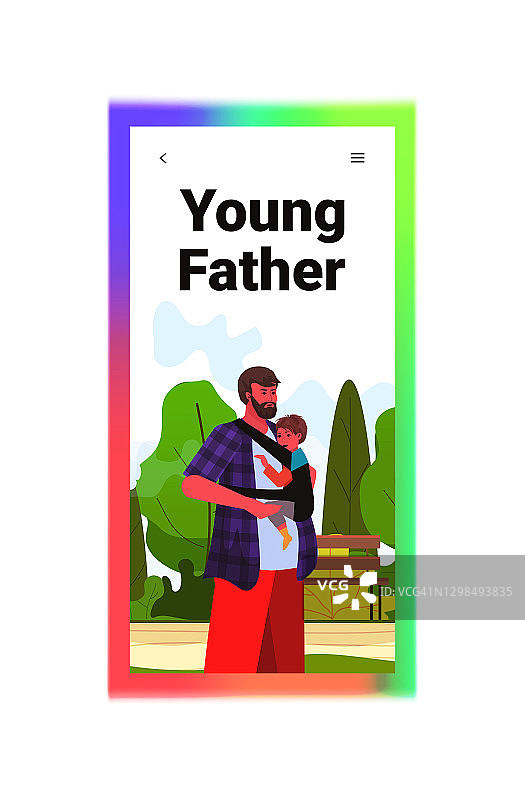 年轻的父亲和小儿子玩耍父亲的概念，父亲和他的孩子在户外散步图片素材