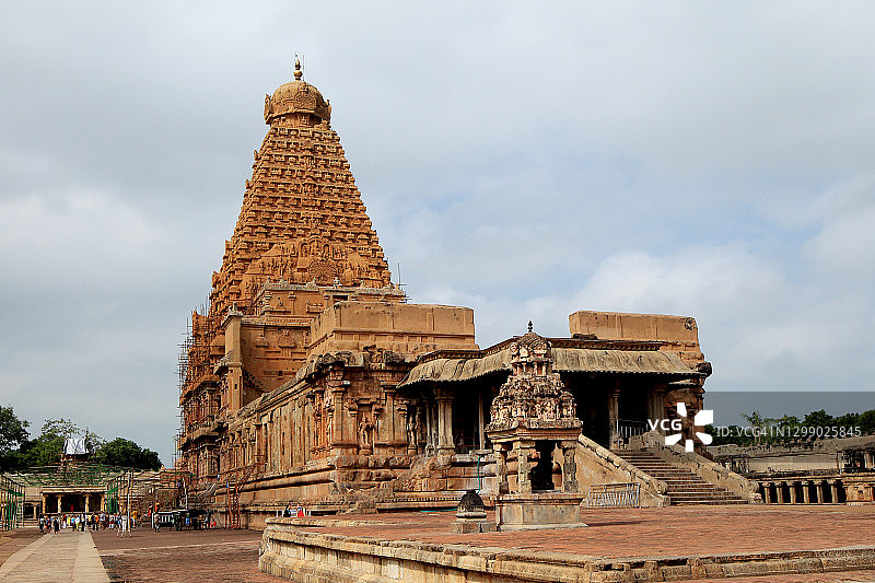 著名的Brihadeeswara寺庙在坦贾维尔，泰米尔纳德邦，印度图片素材