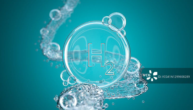 摘要纳米分子结构。H2氢图片素材