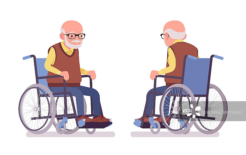 老人，坐在轮椅上的老人图片素材