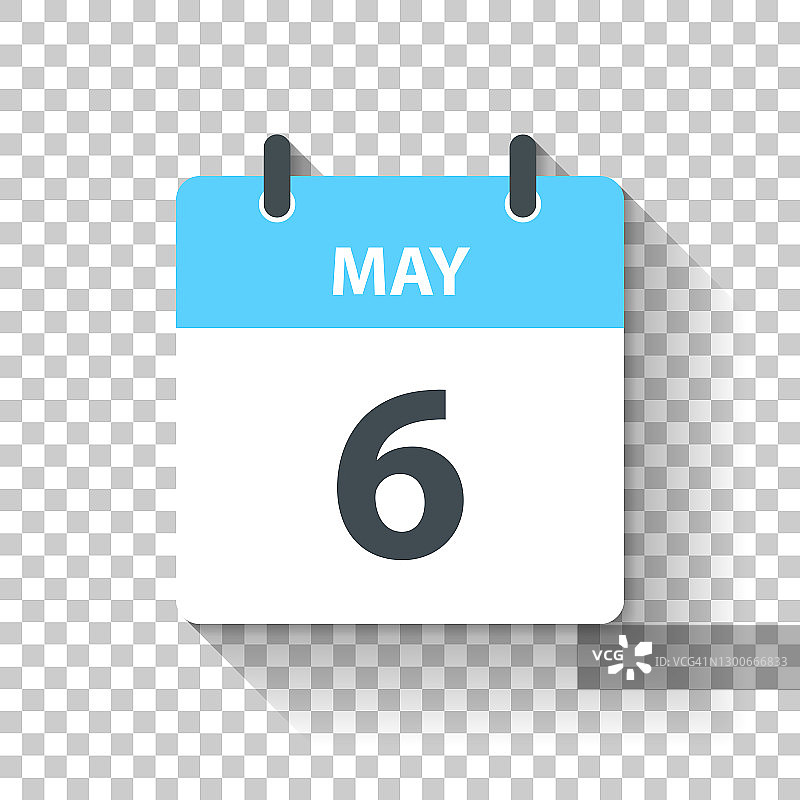 5月6日-日日历图标在平面设计风格图片素材